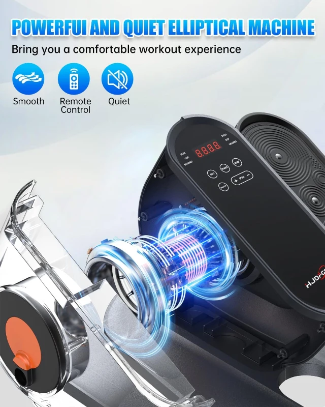 PUTNEN Under-Desk Elliptical Trainer (Gray) — Portable Quiet Seated Pedal Exerciser with Remote, 10-Speed Adjustable for Seniors