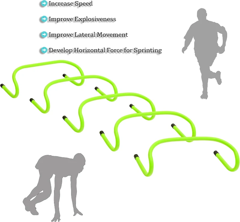 Trademark Innovations 6-Inch Speed Training Hurdles – Pack of 5 (Light Green)