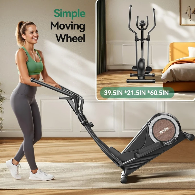 Niceday Home Magnetic Elliptical Trainer — 15.5–19 in Stride, 16 Resistance Levels, 400 lb Capacity, Kinomap Compatible