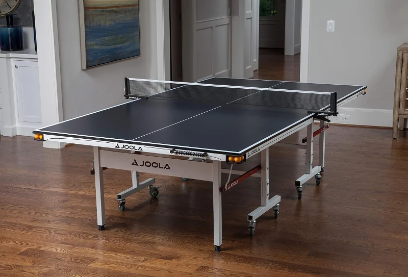 JOOLA Rally TL Professional Indoor Ping Pong Table (9'x5') w/ Quick-Clamp Net & Post — Tournament Quality, Fast Assembly, Playback Mode