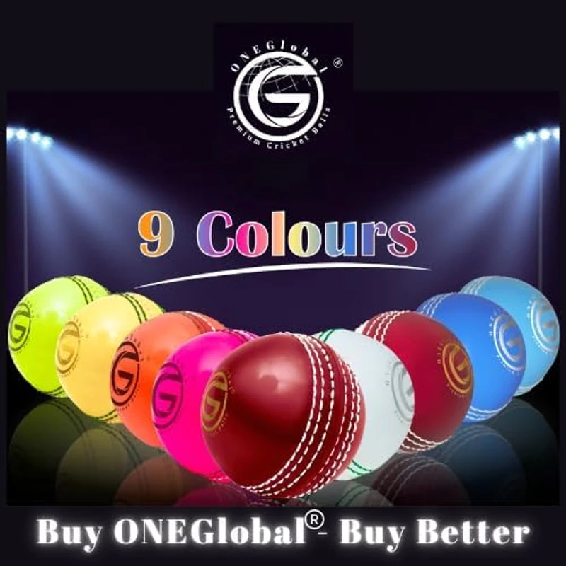 ONEGlobal Incrediball — Soft Rubber Cricket Training Ball with Stitched Seam & Core (Indoor/Outdoor)