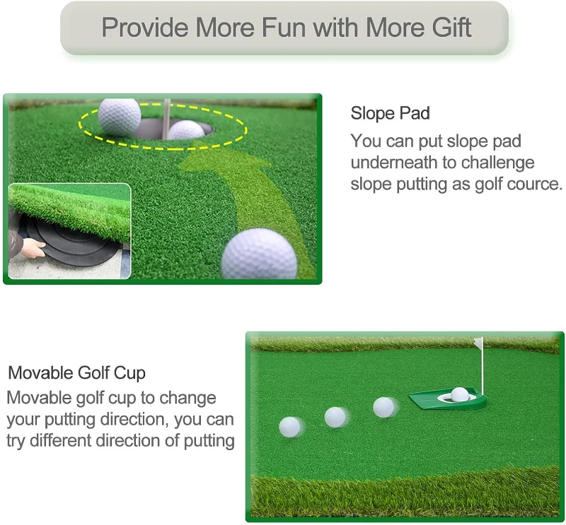 Chriiena Golf Putting Green Mat - Large Professional Practice Surface for Indoor and Outdoor Training