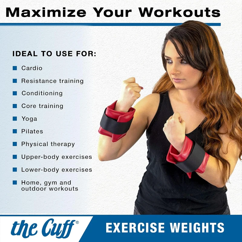 The Cuff Adjustable Ankle & Wrist Weights — Original, for Yoga, Dance, Running, Cardio, Aerobics, Toning & Physical Therapy