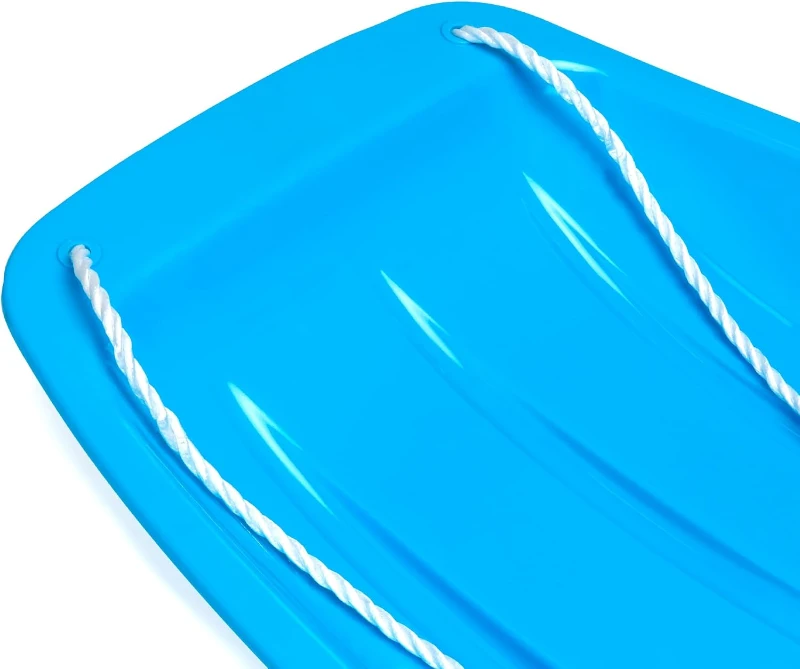 Best Choice Products 35"" Children's Plastic Toboggan Snow Sled – Pull Rope and 2 Grip Handles