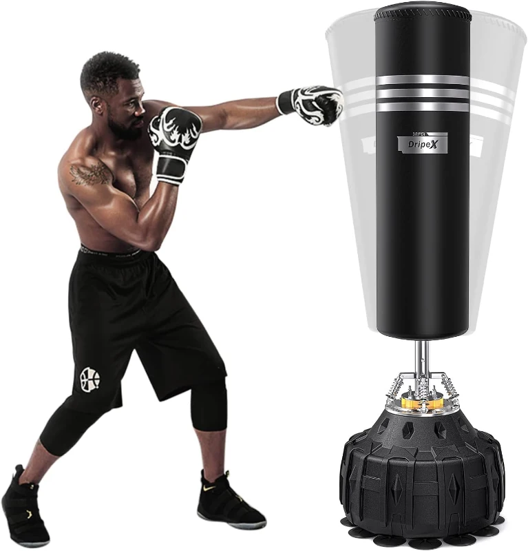 Dripex Upgrade Freestanding Punching Bag with Stand — 70"" Heavy Boxing Bag for Adults & Teens, MMA and Home Fitness