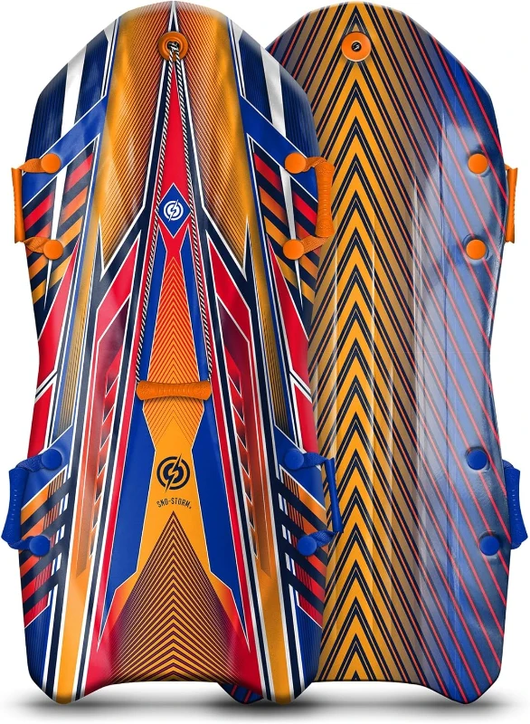 Sno-Storm Premium Foam Snow Sled — Contoured, Durable Foam Sled with Tow Rope and Handles, 50"" x 24"" Lightweight Ride