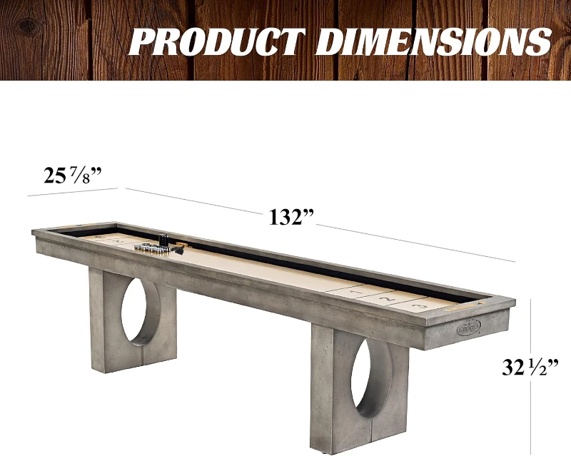 Barrington 11-ft Outdoor Shuffleboard Table — Competition-Grade Design with Puck Sets