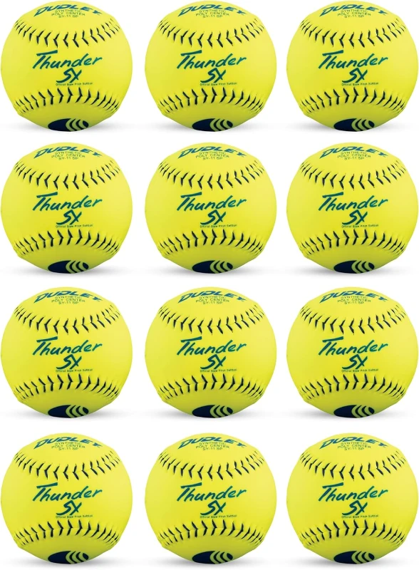 DUDLEY Slowpitch Softballs, 11-inch USSSA, Official Quality — Multiple 12-Count Options
