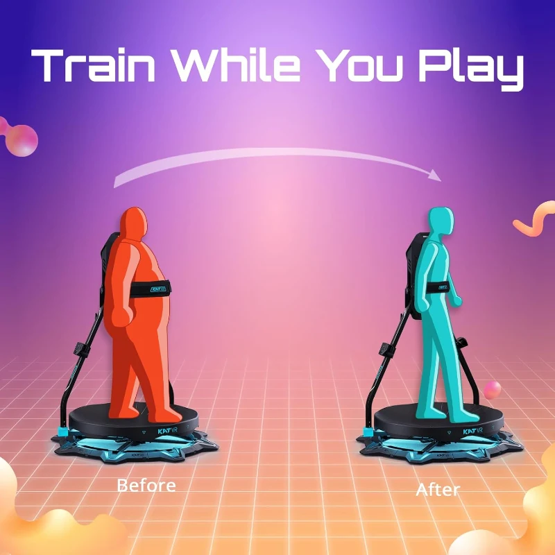 KAT Walk C2 Plus Enhanced VR Treadmill – Haptic Vibration, Noise-Reduced Design with Transport Wheels, 360° Locomotion + Nexus Adapter & Shoes (US Size 10)