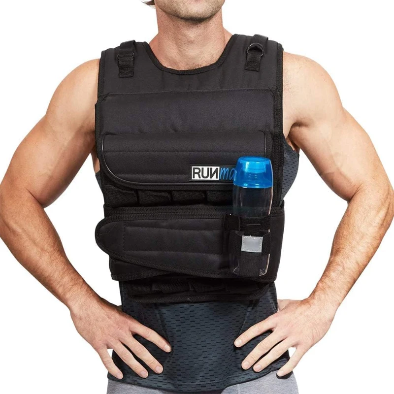 RUNmax Adjustable Weighted Vest (20–150 lbs) with Optional Shoulder Pads — Unisex Training & Rucking Vest