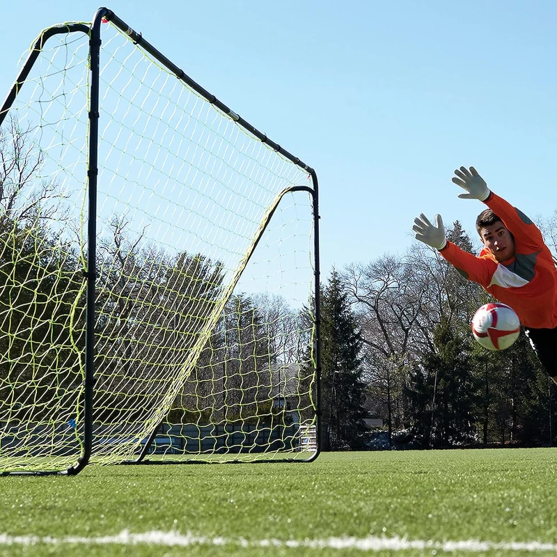 Franklin Sports Competition Soccer Goal – 12'x6' Portable Steel Goal with Net & 6 Galvanized Stakes – Available in Multiple Sizes & Colors