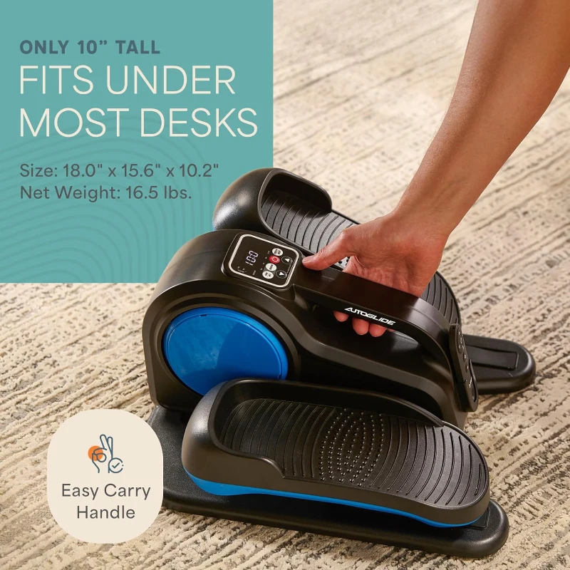 Lifepro AutoGlide Under-Desk Elliptical with Optional Red Light — Seated Pedal Exerciser for Seniors & Adults, Quiet Portable Leg Trainer for Home or Office