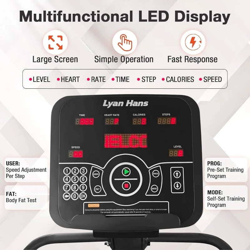 Commercial Stair Stepper with LED Display — 15 Speed Levels, 15–165 Steps/Min, 660 lb Capacity