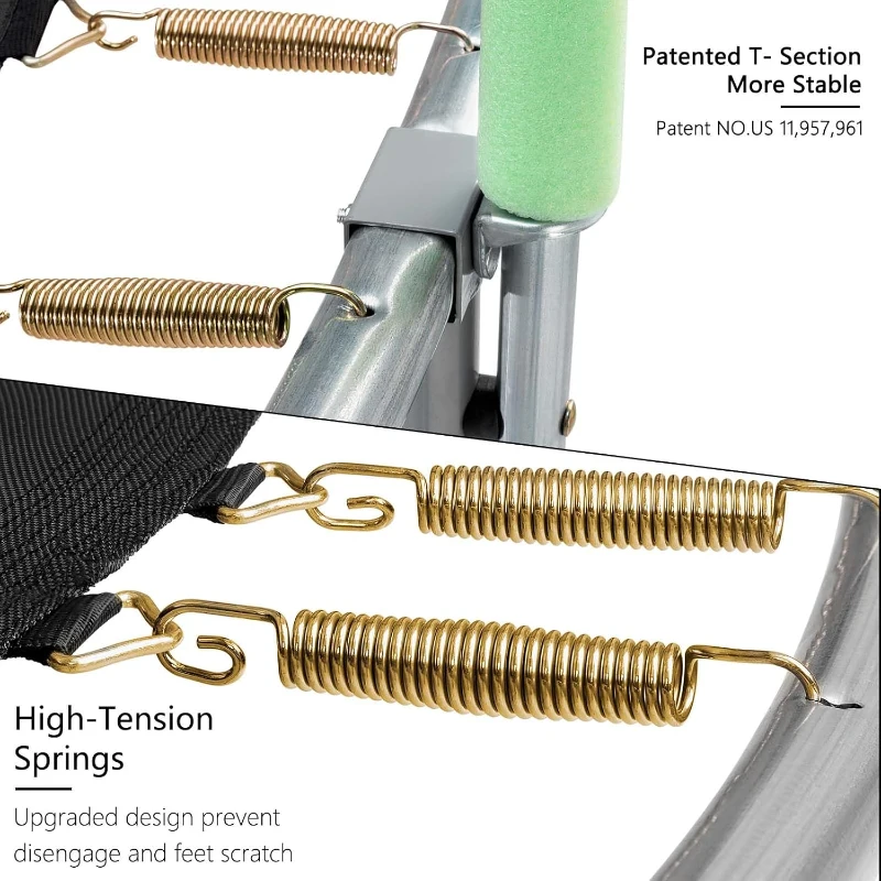 AOTOB 12 ft Outdoor Trampoline with Safety Enclosure Net and Basketball Hoop — Heavy-Duty PP Jump Mat, Spring Cover Padding, Storage Bag & Ladder