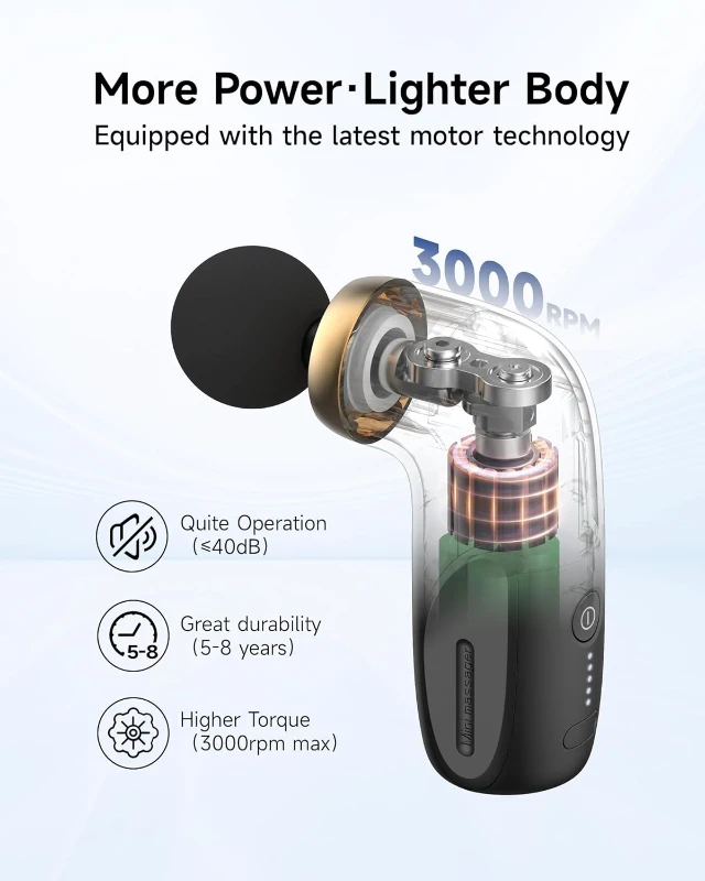 A1 Super Mini Percussion Massage Gun – Compact Travel Handheld Deep Tissue Massager for Home, Gym & Office (Black)