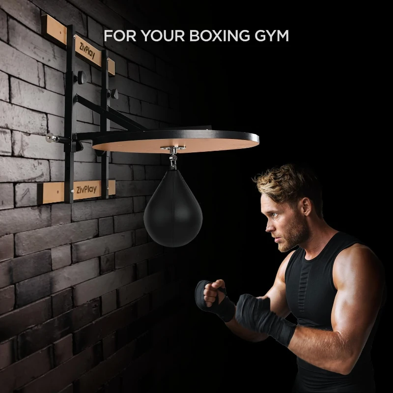 24"" Speed Bag Platform with Height-Adjustable Mount, 360° Swivel, Includes Speedbag and Pump
