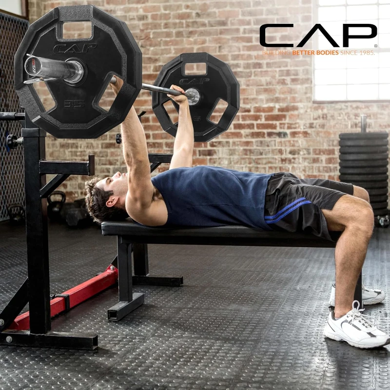 CAP Barbell 2-Inch Olympic 12-Sided Rubber-Coated Plate Set — Full Range Option