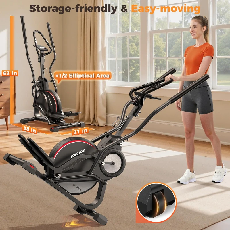 YOSUDA 3-in-1 Elliptical Trainer – Elliptical, Cardio Climber & Stair Stepper with 45° Incline, 15.5"" Stride, 16 Resistance Levels and Quiet Magnetic System