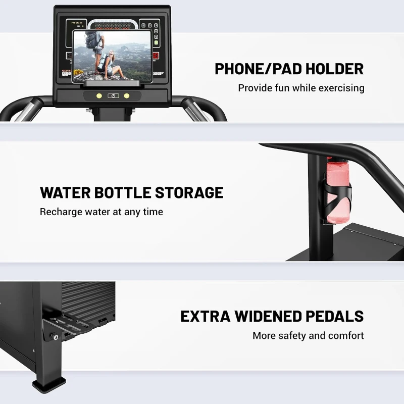 Jelens Commercial-Style Stair Stepper with LED Screen, 550 lb Capacity, 15 Resistance Levels (24–164 Steps/Min) Home Climbing Machine