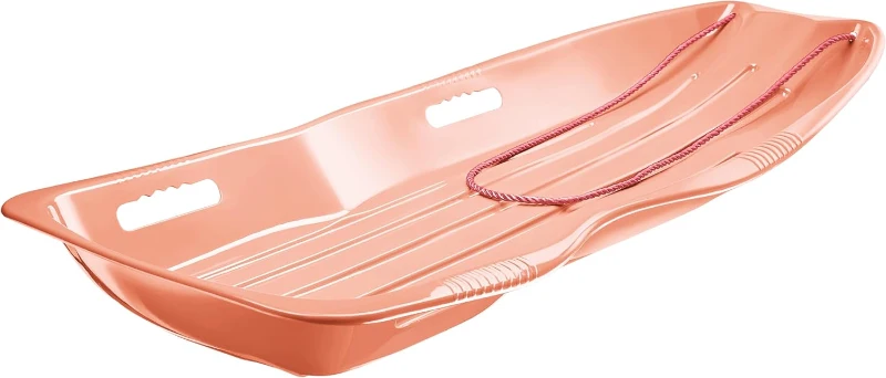 Retrospec Retrorider Plastic Snow Sled — Toboggan-Style with Pull Rope, Cold-Resistant Coating and Hard Bottom for Smooth Downhill Rides — Available in 35"" and 48"" for Kids and Adults