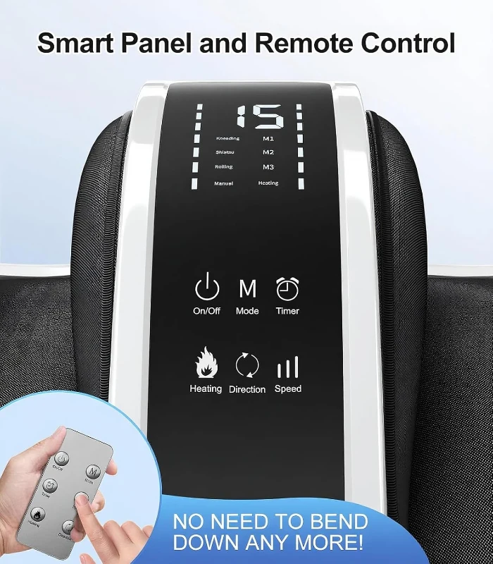 CARESKY Shiatsu Foot Massager with Heat and Rolling Deep-Kneading — Multi-Mode Relief for Plantar Fasciitis & Neuropathy, Fits Up to Size 14