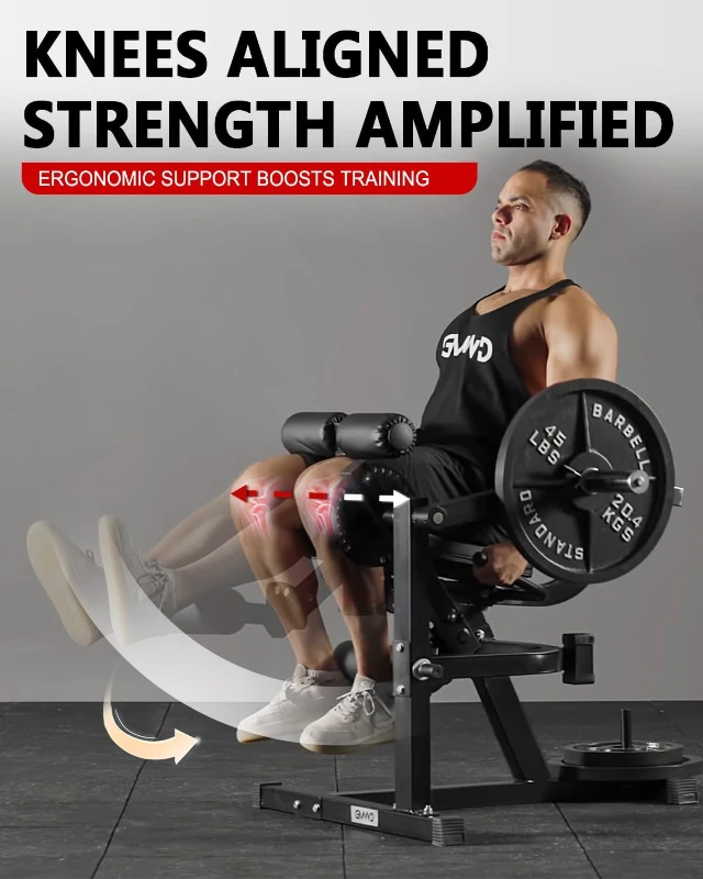 GMWD LE02 Plate-Loaded Leg Extension & Curl Machine, Adjustable Lower-Body Exercise Bench with Rotary Leg Attachment, Home Gym Thigh Trainer (Black)