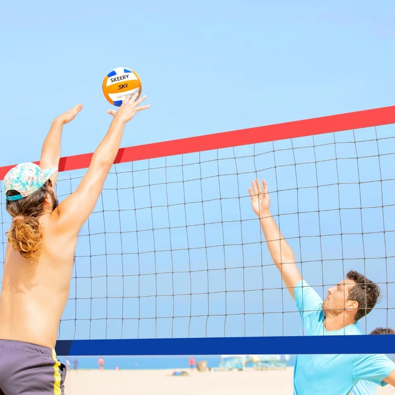Outdoor Heavy-Duty Volleyball Net Set with Anti-Sag Design, Adjustable Aluminum Telescoping Poles, Portable for Backyard, Grass & Beach