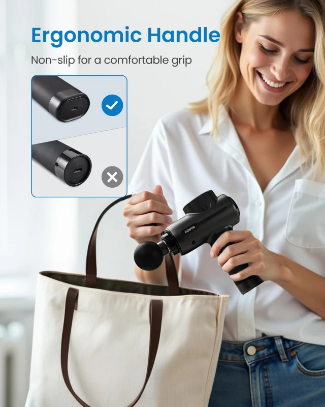 RENPHO Deep Tissue Massage Gun with Bluetooth — Portable Percussion Muscle Massager for Back & Neck, Includes Carry Case — Gift for Men & Women
