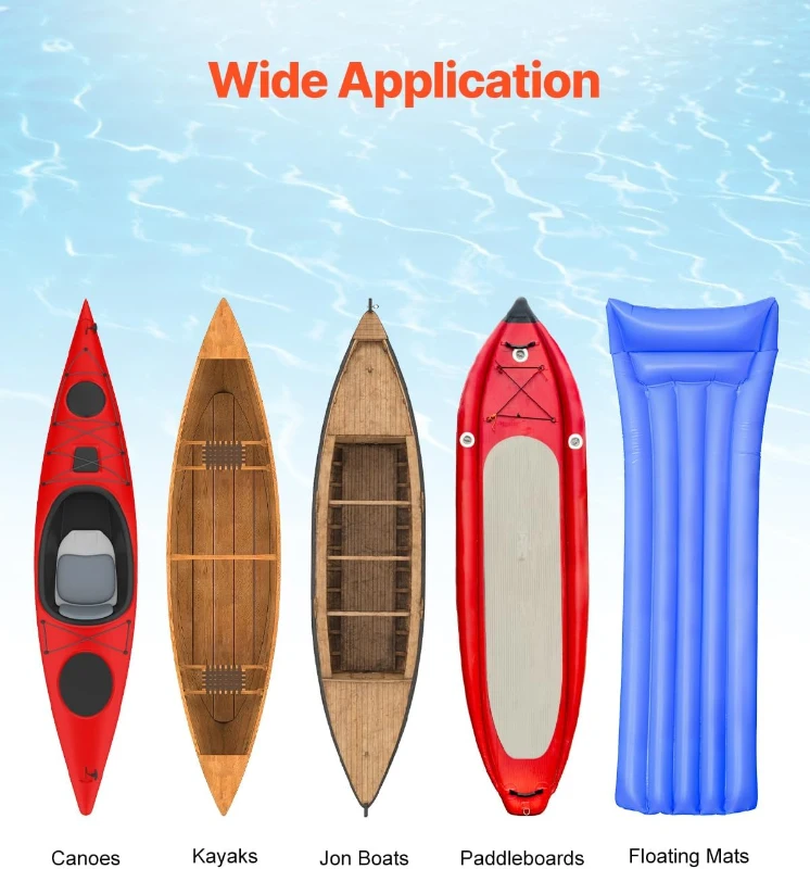 VEVOR Kayak Cart — Heavy-Duty Kayak Trailer with 450 lb Capacity, Detachable Canoe Trolley, Adjustable Width & Nonslip Support, 12"" Solid Tires