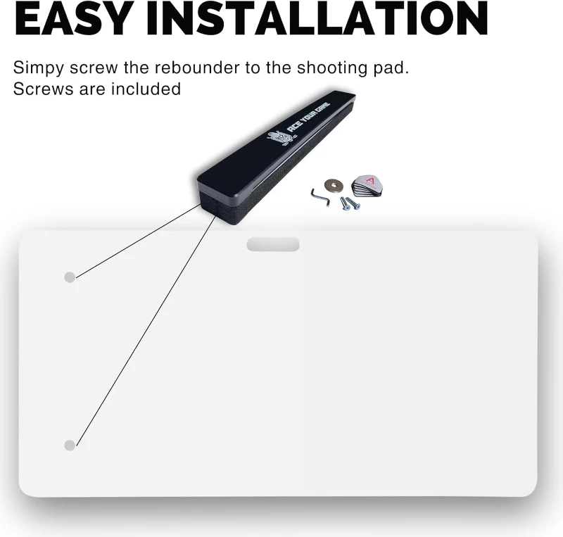 ACE HOCKEY 30"" x 60"" Shooting Pad with Puck Rebounder - 12.5 sq ft Synthetic Ice Mat & Puck Passer for One-Timers