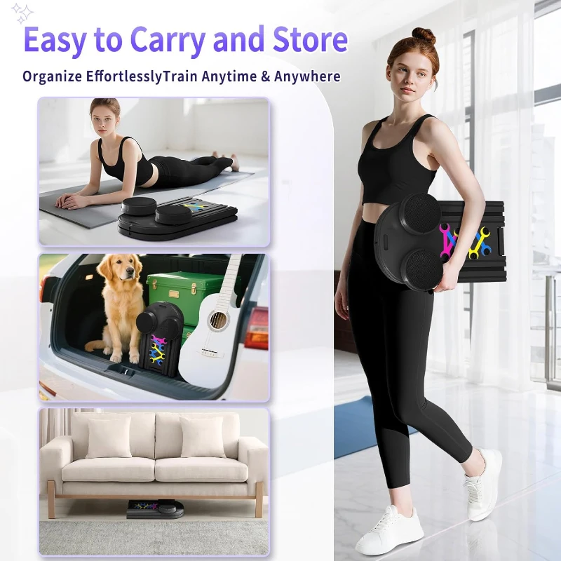 Foldable Pilates Reformer Board Set by ORWIPO — Portable Multi-Function Pilates Machine with Timer, Resistance Bands, Ab Balance & Accessories