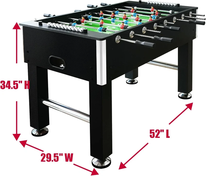 54"" Full-Size Competition Foosball Table with Anti-Dead Ball Playfield and Accessories