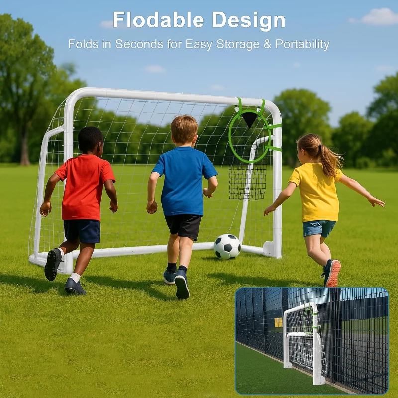 MOPHOTO Soccer Goal — 6x4/8x6/10x6.5/12x6/16x7/18.5x6.5/21x7/24x8 ft Backyard & Full-Size Training Goals for Teens & Adults