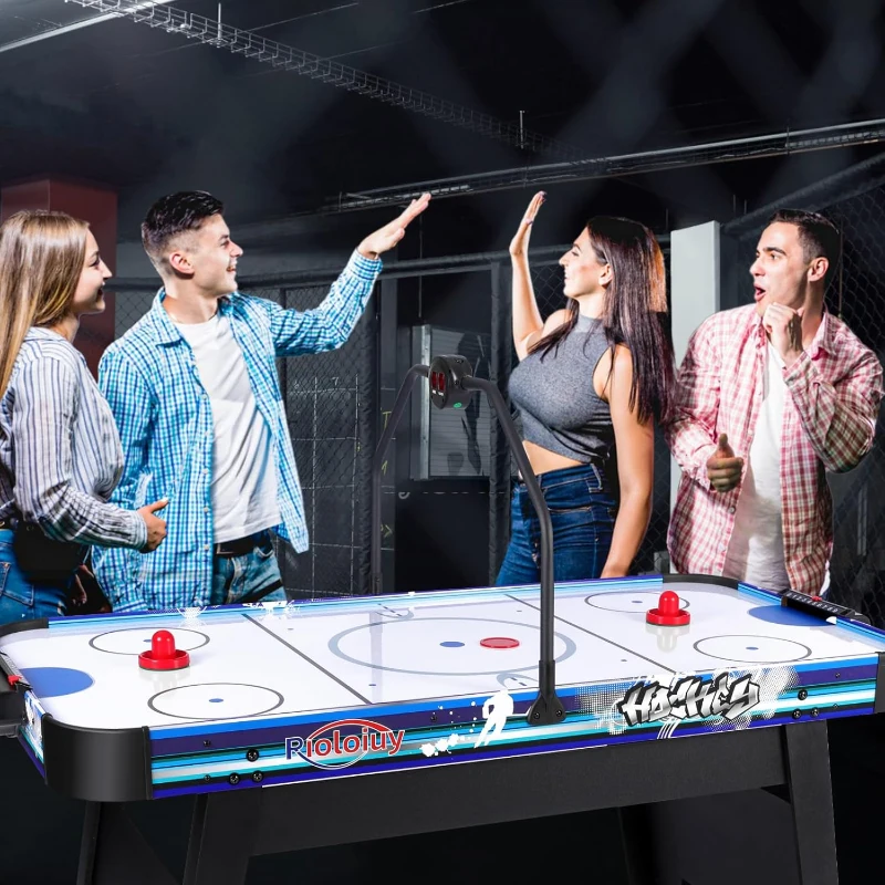 58"" Arcade-Style Air Hockey Table — Powerful 700mA Motor, Overhead LED Scoreboard, Includes 2 Pucks & 2 Pushers