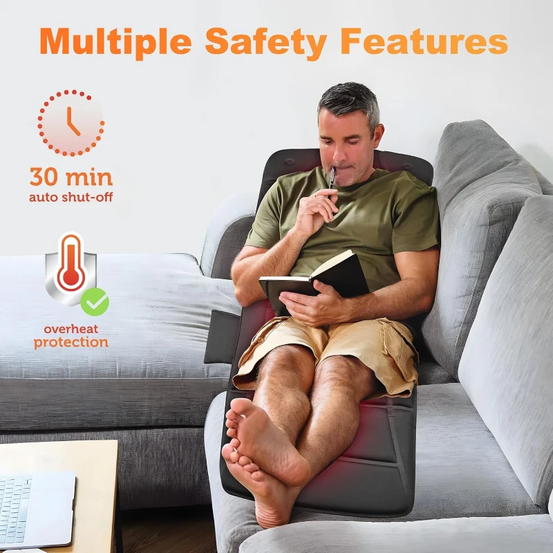 CILI Full-Body Vibration Massage Mat with Heat — Foldable Massage Mattress Pad for Bed, Sofa & Chair, Gifts for Men & Women