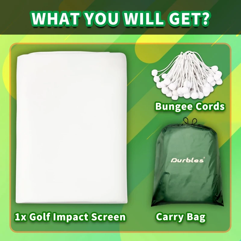 Premium Golf Simulator Impact Screen — Triple-Layer HD Hitting Screen with Sound Damping, Grommets & Bungees for Indoor Enclosures and Projector Use