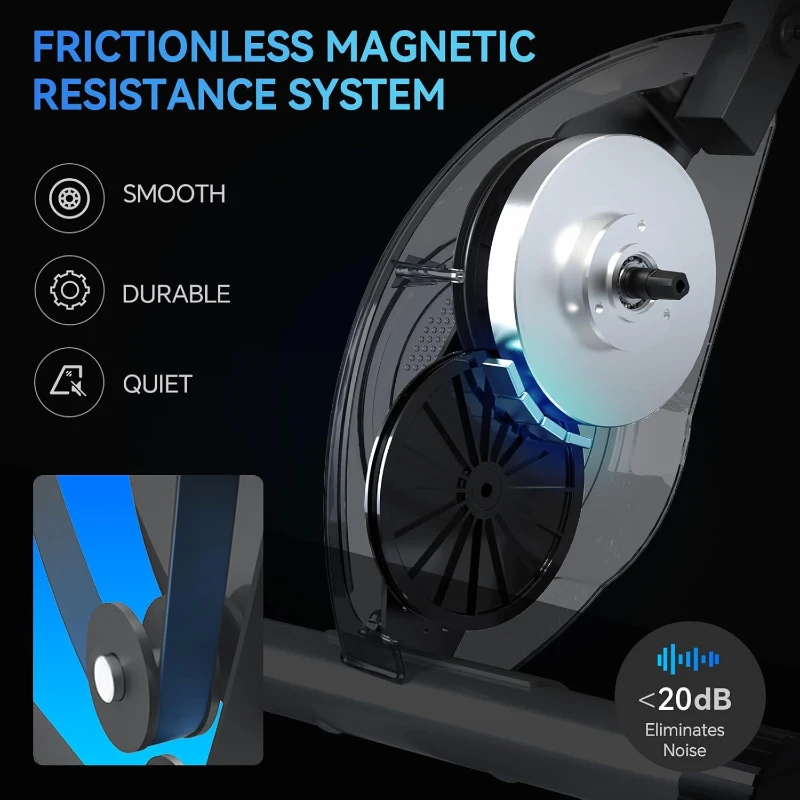 2025 X-Bike 816 Compact Foldable Exercise Bike — 5-in-1 Home Stationary Bike with 16-Level Quiet Magnetic Resistance, Portable Design and LCD Monitor (260 lb Capacity)