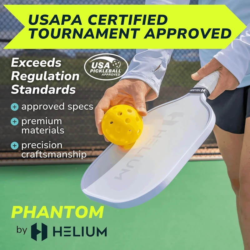 Helium Phantom Pickleball Paddle 4-Pack — USAPA Certified, Graphite-Fiberglass Face, Lightweight Honeycomb Core