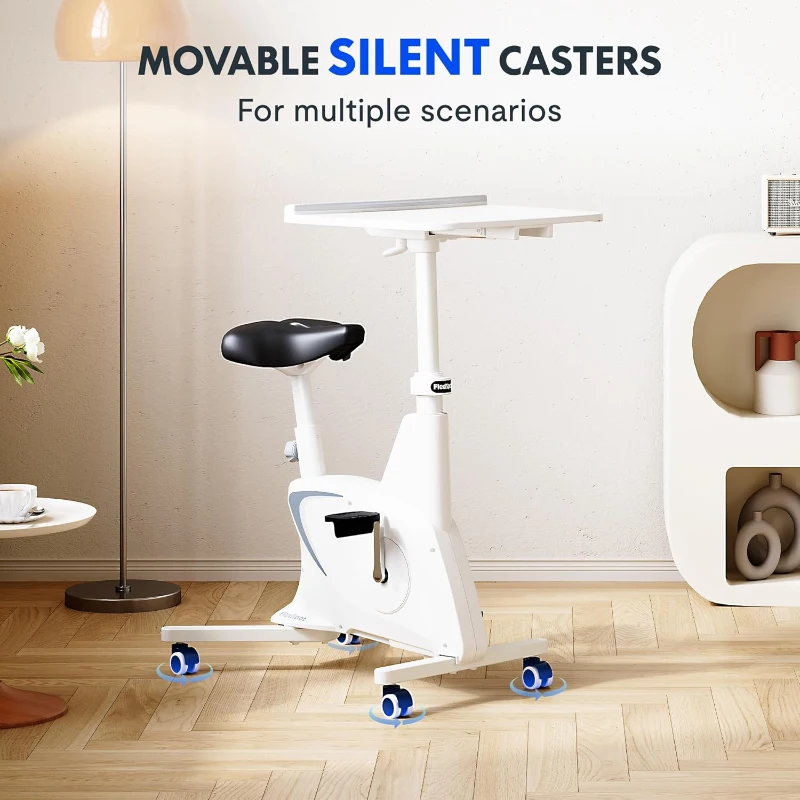 FLEXISPOT 2-in-1 Exercise Bike with Adjustable 2D Desktop — Space-Saving Under-Desk Cycle with Removable Work Surface, 300 lb Capacity, 8-Level Magnetic Resistance, Optional LCD (V9PRO/V9MAX)