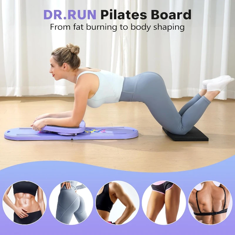 DR. Run 7-in-1 Foldable Pilates Reformer with Smart Timer and Carry Bag — Portable Multifunctional Pilates Board Set