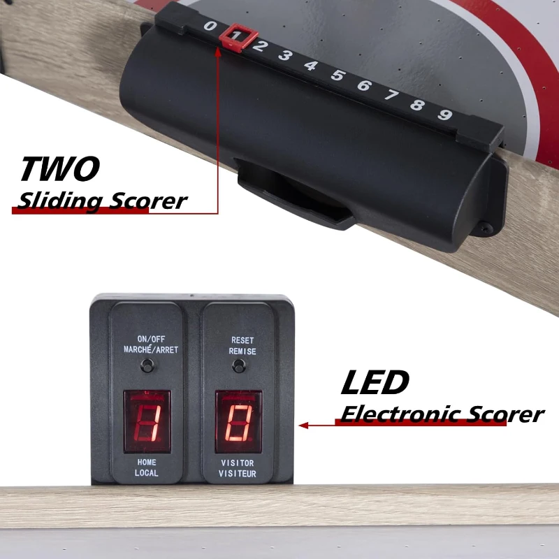 58-inch Air Hockey Table (Light Wood Grain) with Powerful Motor, Digital LED Scoreboard, Includes 2 Pucks & 2 Pushers — Home Game Room Arcade Table