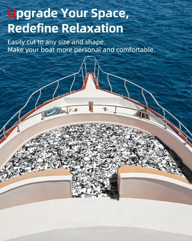 Abahub Camouflage EVA Boat Flooring 96in x16in / 23.5in / 38in / 47in & 48in x16in — Trimmable, Self-Adhesive Non-Slip Traction Pad for Surfing, Paddleboarding, Kayaking and Boating