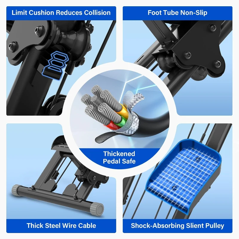 Foldable Vertical Climber Stair Stepper – Compact Home Cardio Machine with Adjustable Handle (46/48/50in) and Anti-Slip Pedals, Supports 310lbs