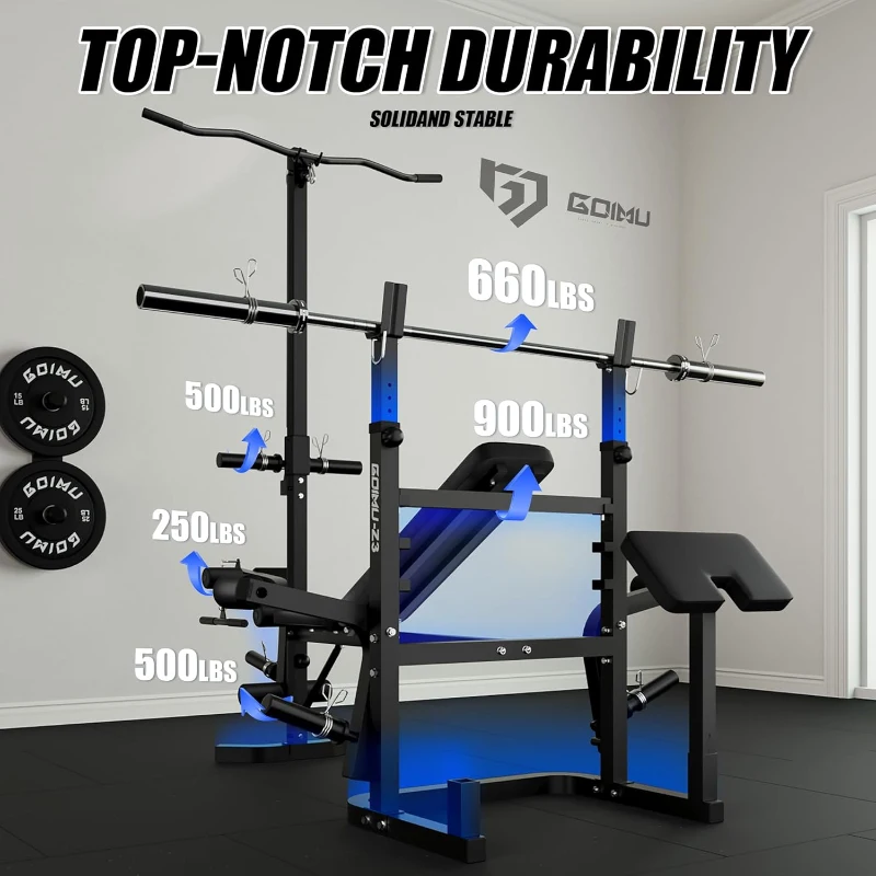 Z3 900 lb Olympic Versatile Workout Bench — 9-in-1 Strength Station with Preacher Pad, Leg Developer & LAT Pulldown for Home Gym