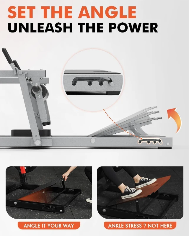 GMWD HRTQ Plate-Loaded Hip Thrust Bench, 800 lb Capacity Glute Builder with Weight Holders, Scratch-Resistant Sleeves and Adjustable Footboard