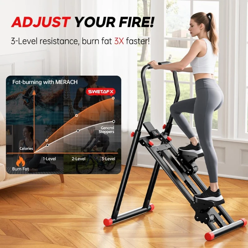 Vertical Climber — Folding Home Cardio Climber with 3-Level Resistance, Compact Full-Body Exercise Machine (New Version)