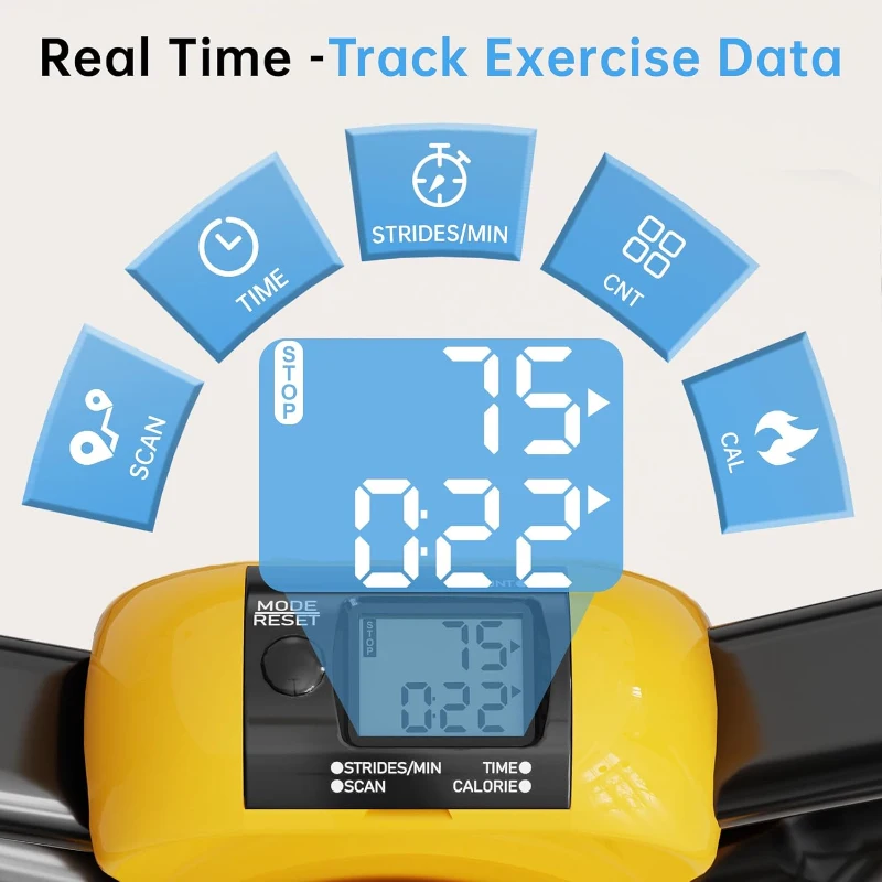 Twist Stepper Machine with Adjustable Handlebar and 360° Waist-Twist Function, Quiet Mini Stair Stepper with LCD and 300 lb Capacity