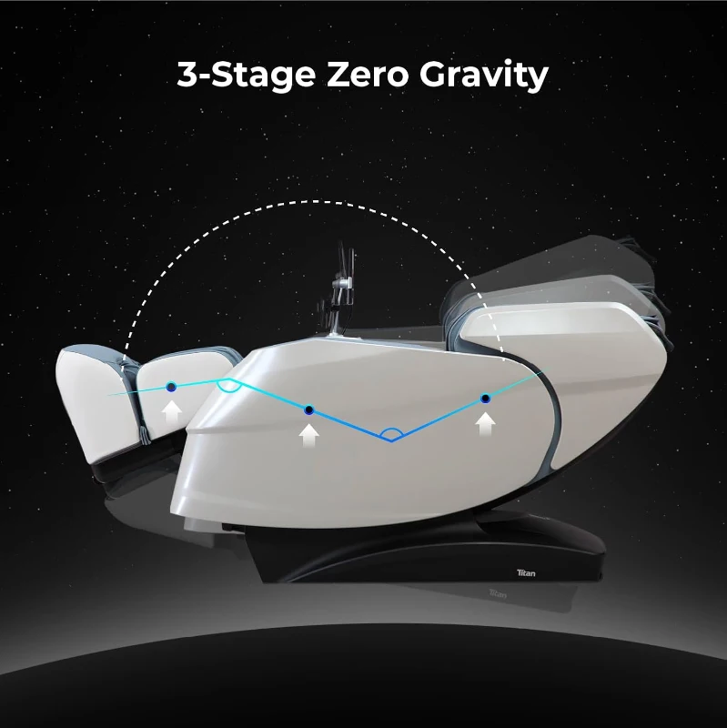 Titan Rejūv 4D Massage Chair, Blue – Full-Body SL Track, AI Health Monitoring, Voice Recognition, Graphene Heat, Zero Gravity, Space-Saving