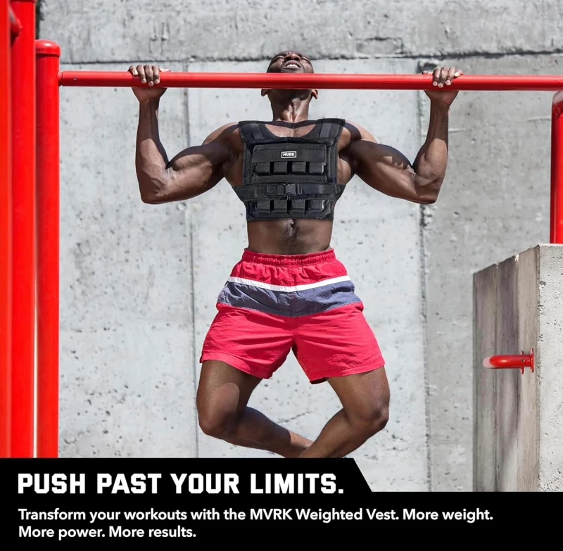 MVRK Heavy-Duty Weighted Vest for Men — Removable Iron Weights, Options from 18 to 100 lbs for Functional Training & Calisthenics