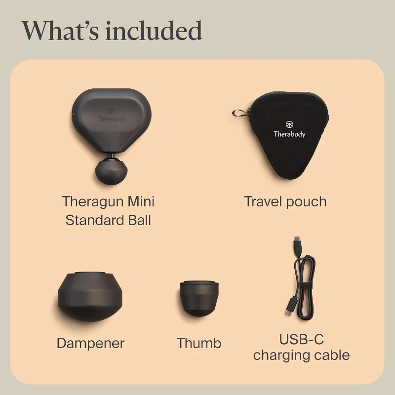 TheraGun Mini (3rd Gen) by Therabody – Compact, Travel-Ready Percussion Massage Gun for Fast Pain and Tension Relief (Black)